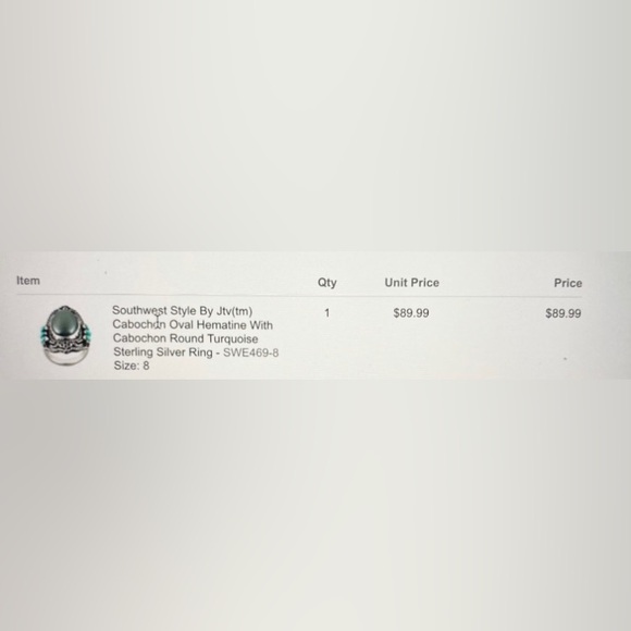 Set Turquoise and Hematine Statement Ring and Pendant Sterling Silver - Picture 15 of 15